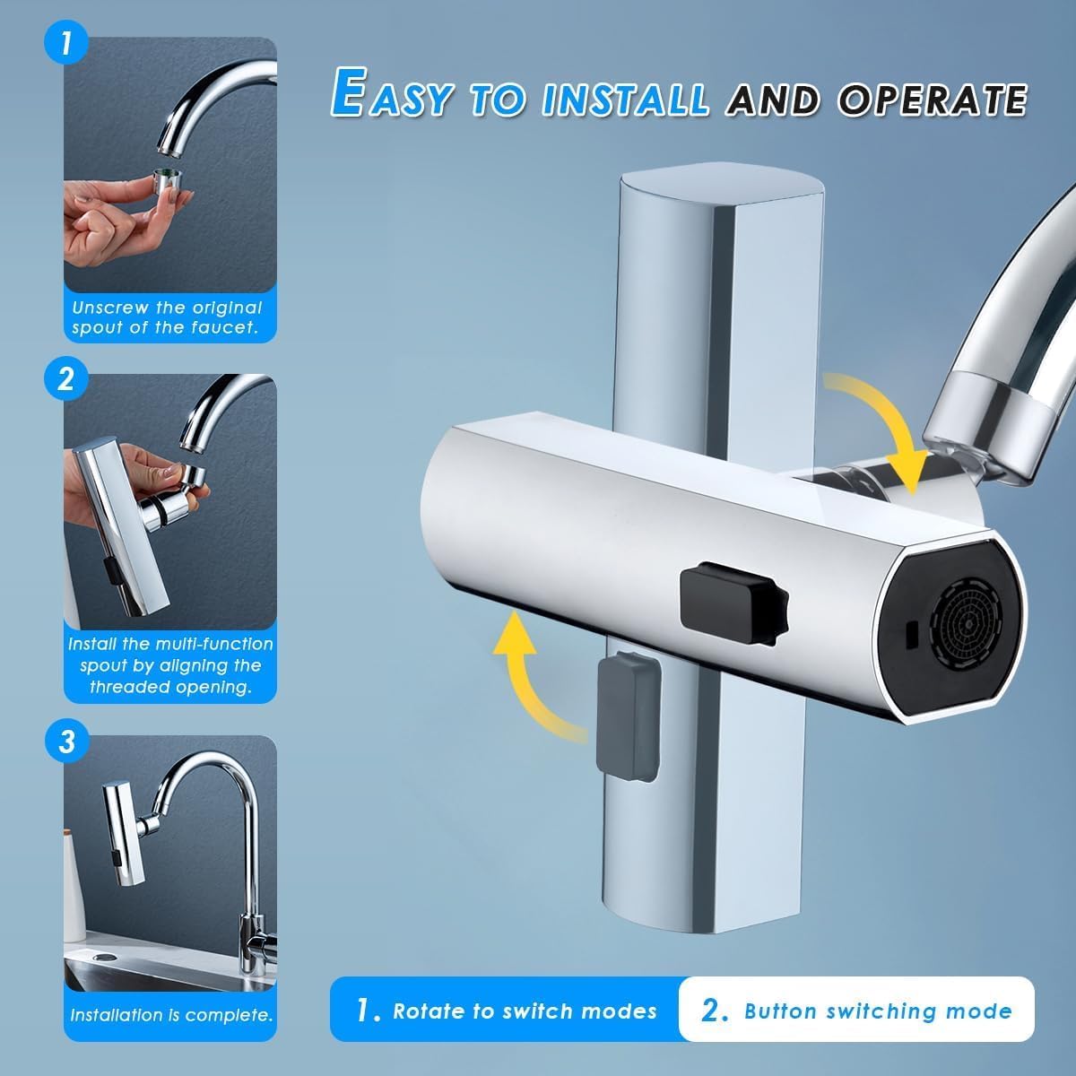 Original 360° Waterfall Faucet Extender For Kitchen Sink