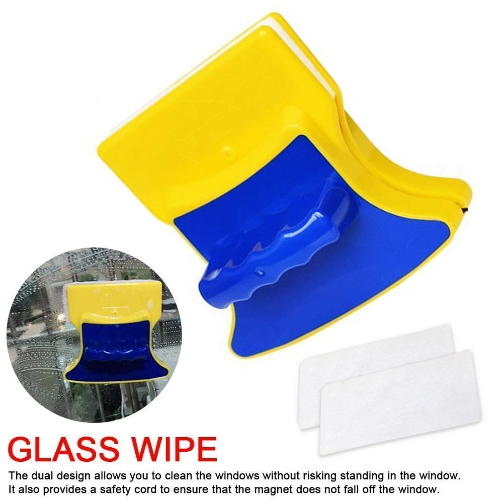 Magnetic window glass cleaner brush