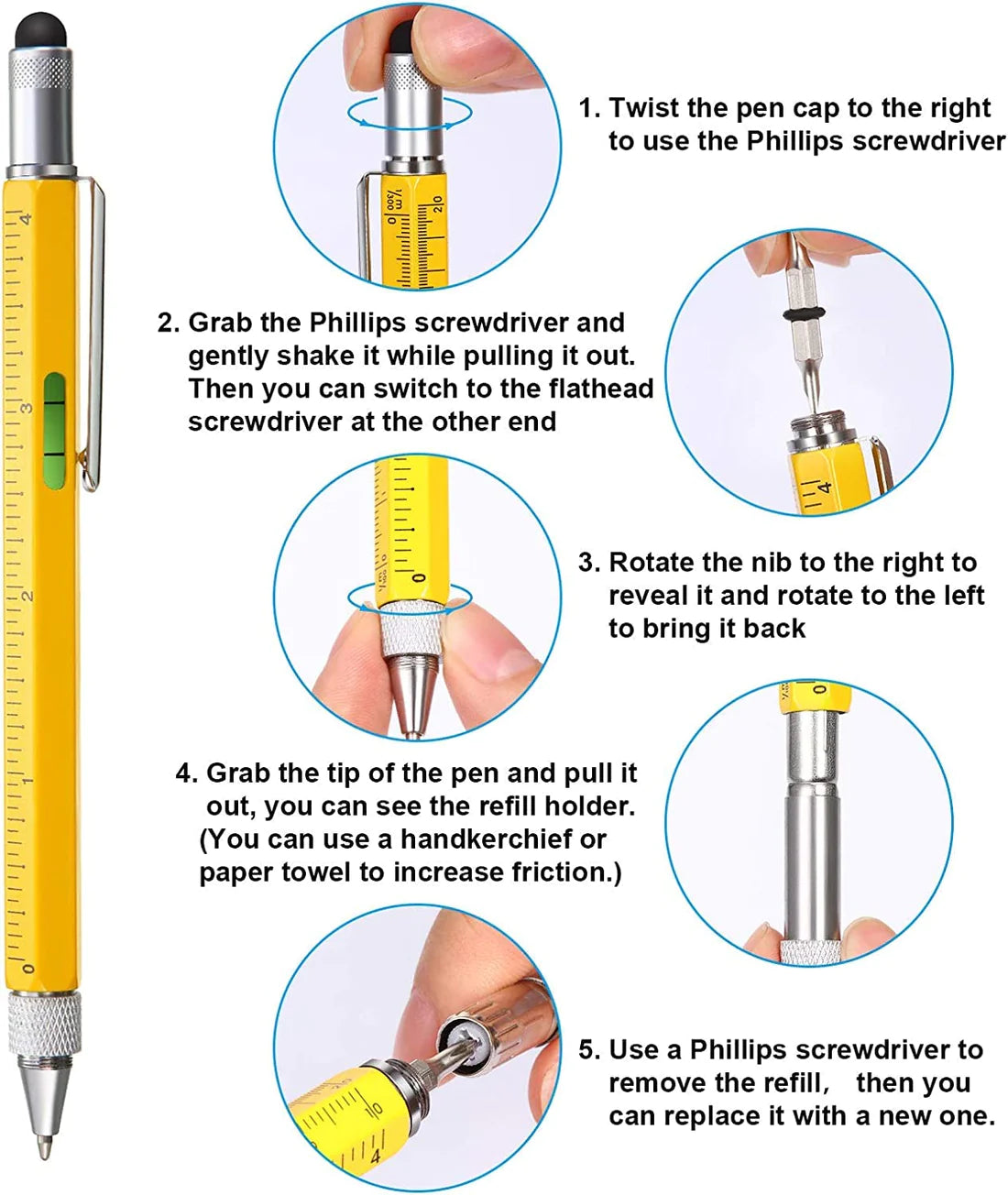 6 in 1 Multipurpose Tool Pen