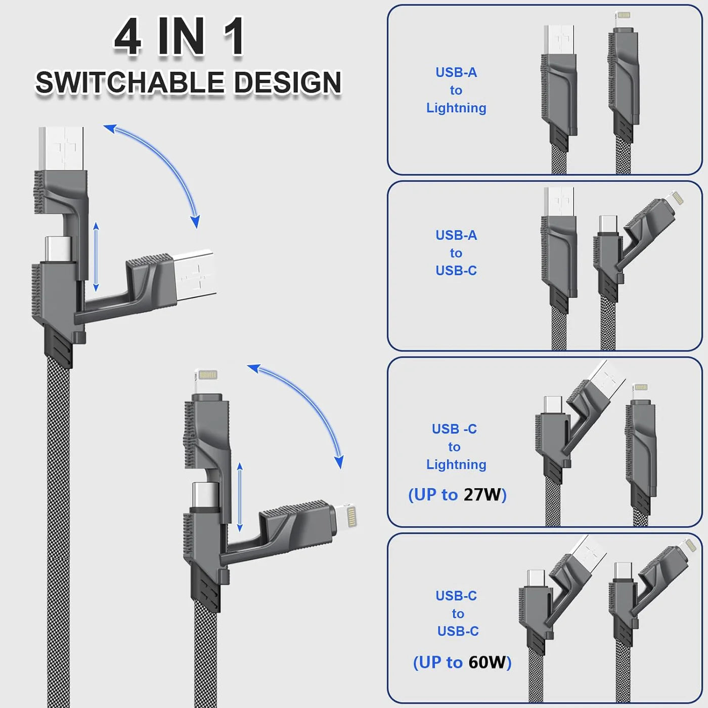 4 in 1 Fast Charging & Data Cable